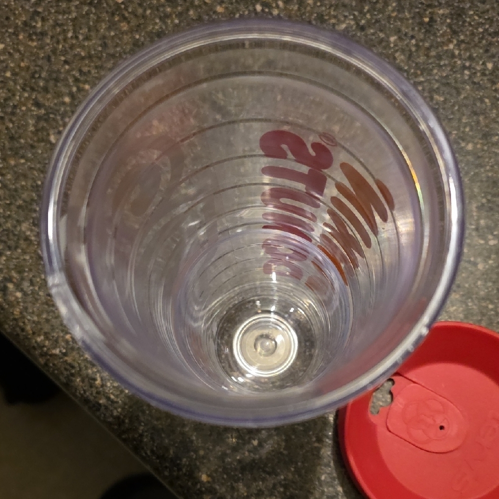 Dunkin' Donuts Clear Tumbler with Red Lid - Picture 2 of 5